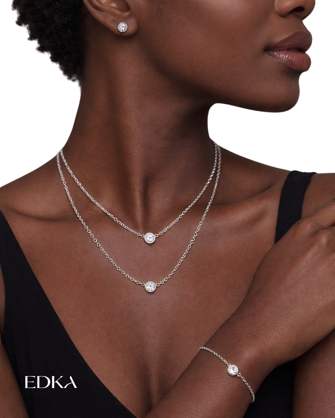 Ensemble Noémie (Bracelet + Chaîne + Boucles d’oreilles)